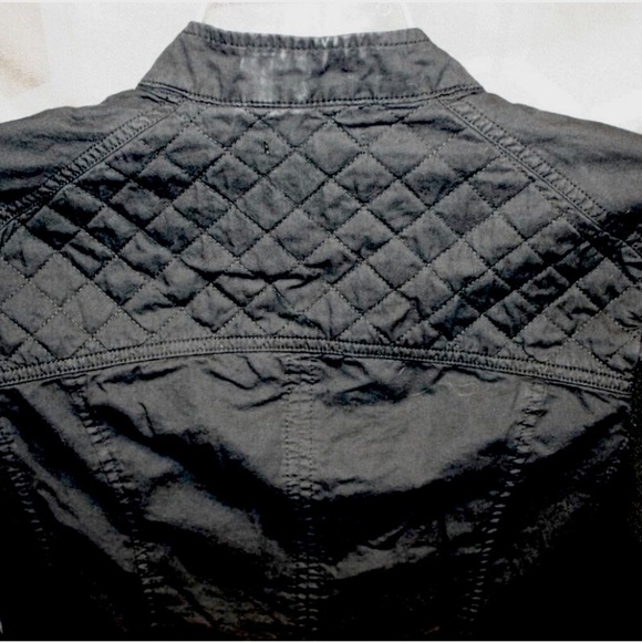 Maurices Small  Black Classic Jacket basic moto retro Quilted Cotton Snaps - Picture 8 of 12